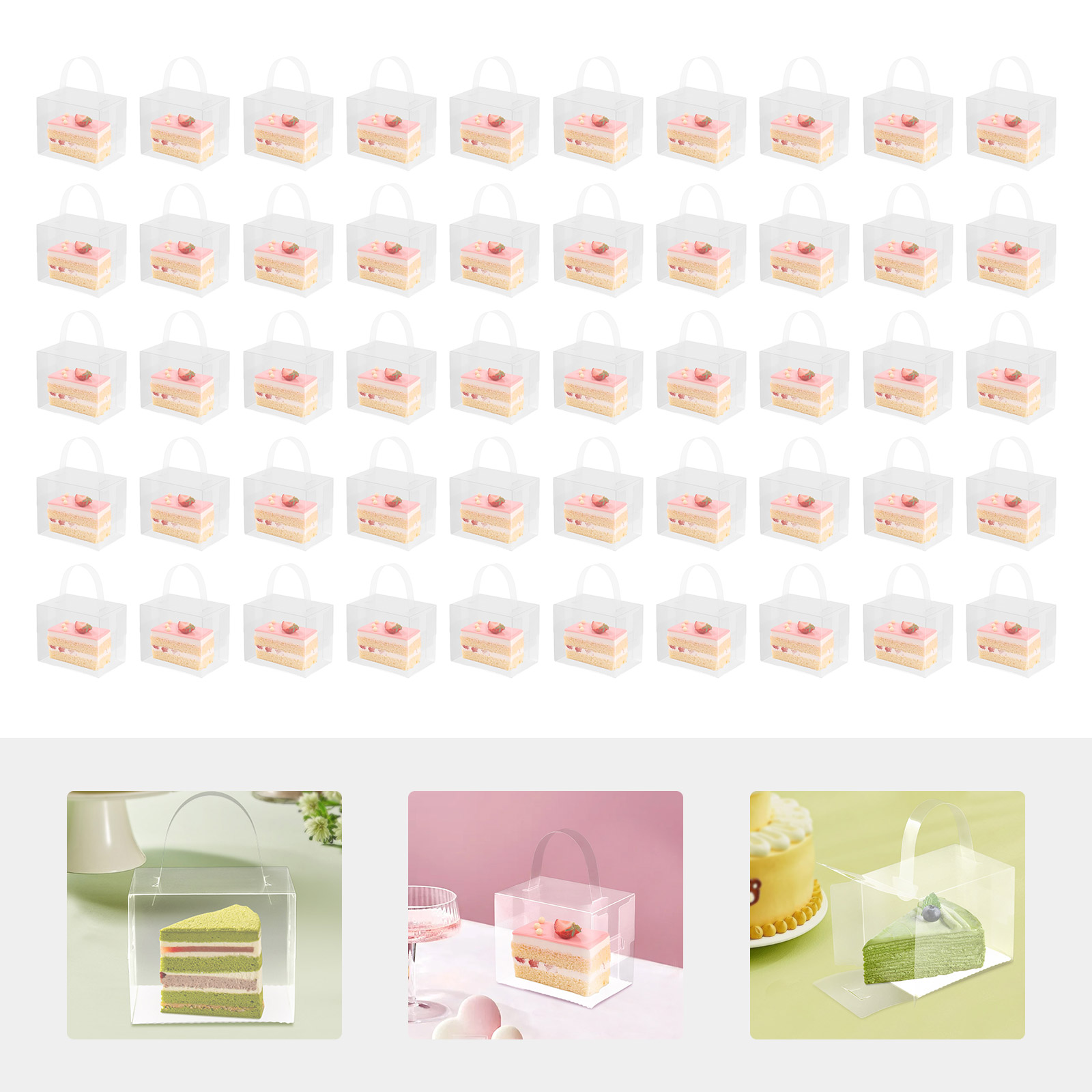 Event Party Box - Conjunto de 50 Caixas Transparentes para