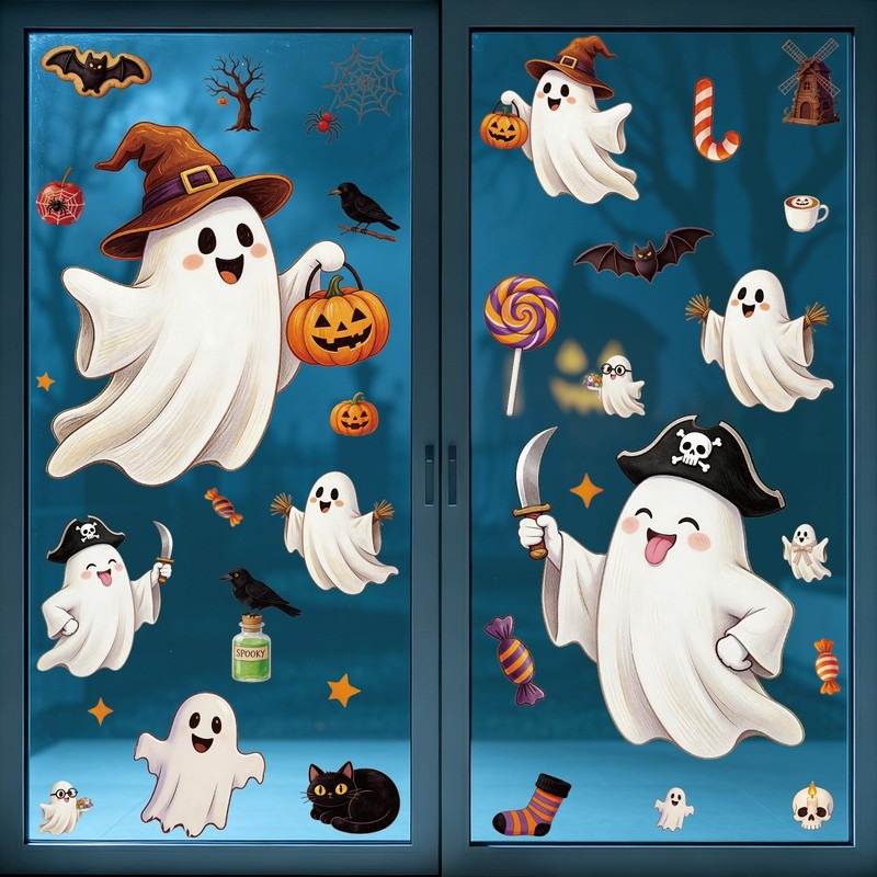 Party Event Supply Store - Adesivos Estáticos de Halloween para Janela: