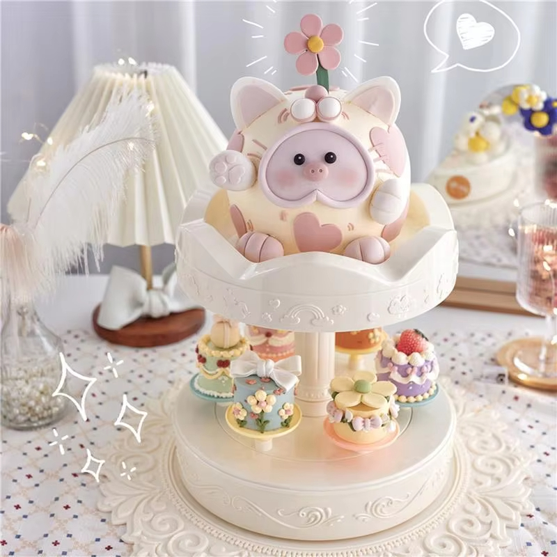 Cupcake Stand Tier - Suporte giratório automático de 2 camadas