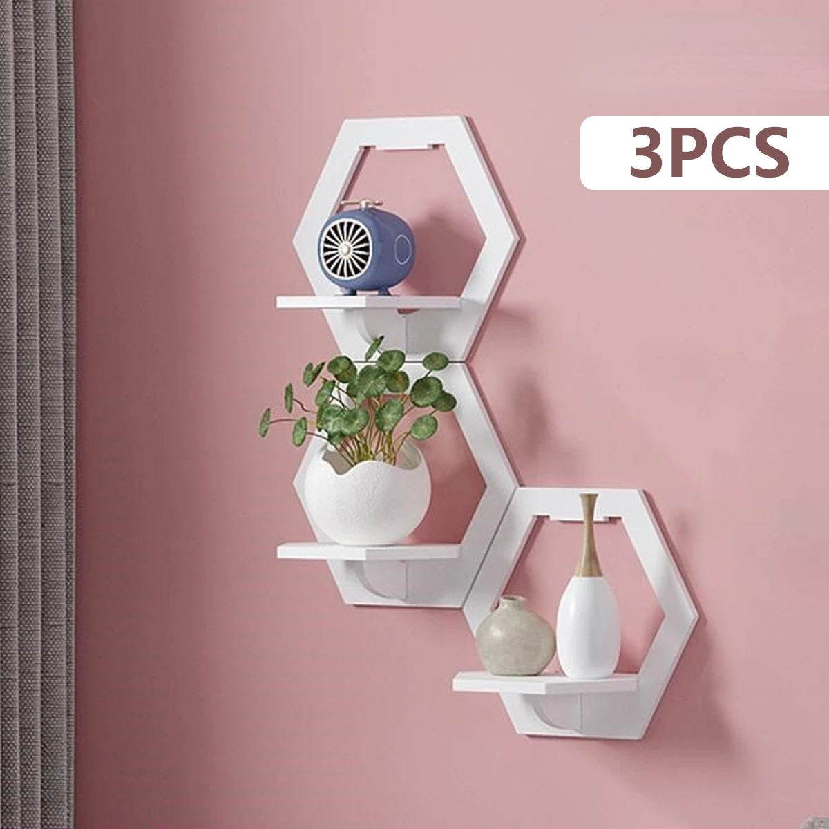 3 pçs hexágono prateleira de p - Flower Wall Panel avaliação e preço
