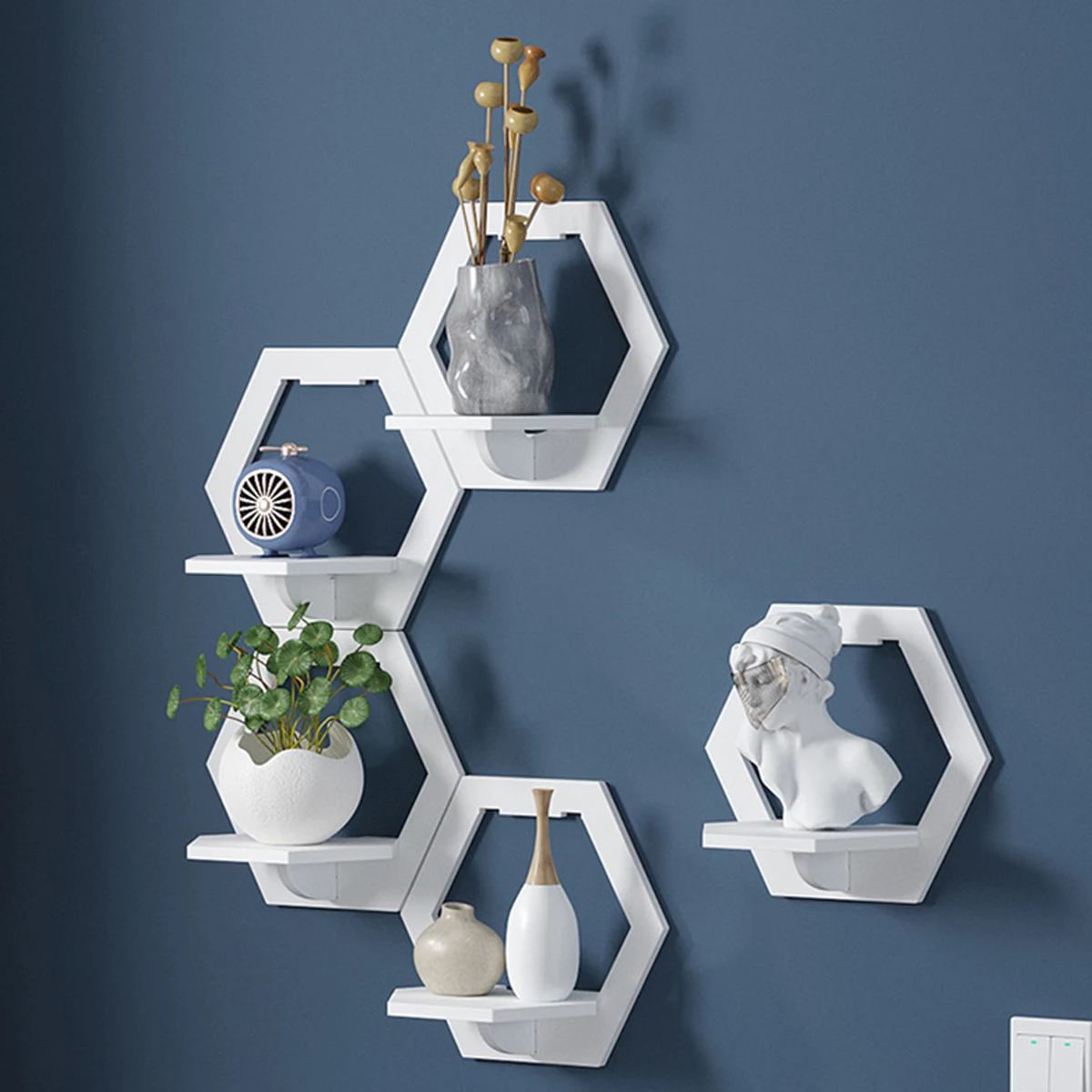 3 pçs hexágono prateleira de p - Flower Wall Panel avaliação e preço