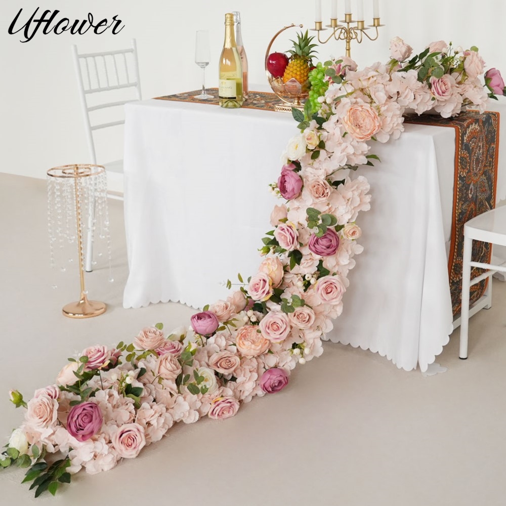 Uflower 200cm rosa hortênsia f - Flower Wall Panel avaliação e preço