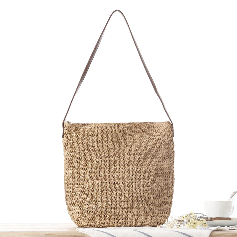 Bolsa de Ombro de Palha Tecida - Paper Straw Color avaliação e preço