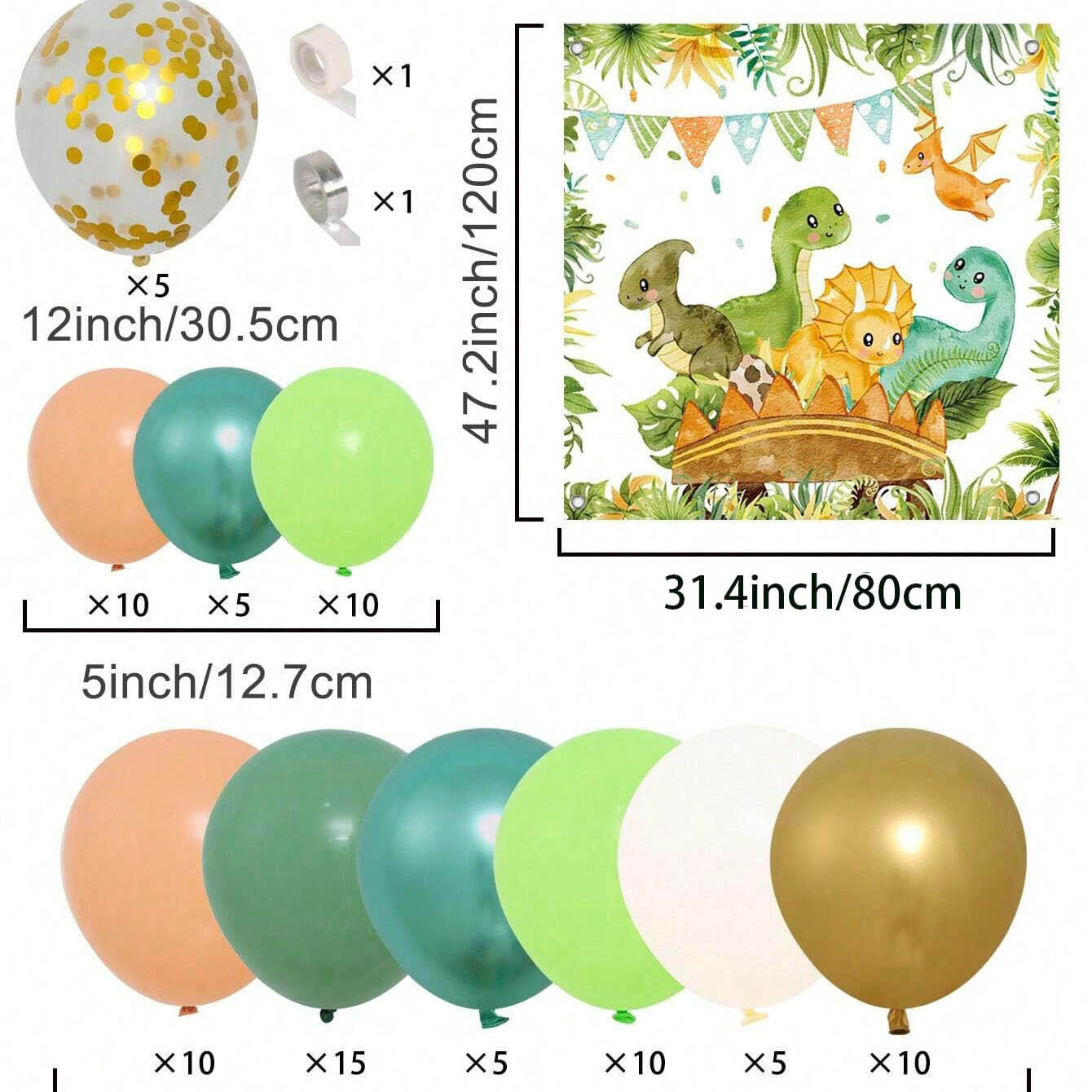 Conjunto de balões de dinossau - Balloon Arch Kit avaliação e preço