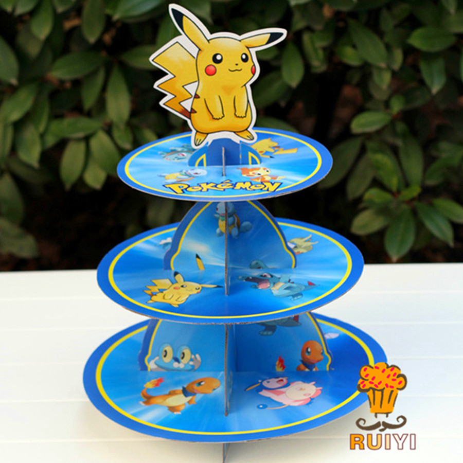 Pikachu pokemon três camadas b - Cupcake Stand Tier avaliação e preço