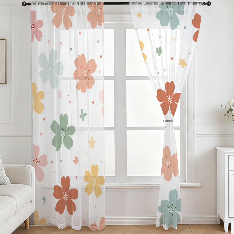 2 Peças de Cortina Transparent - Flower Wall Panel avaliação e preço