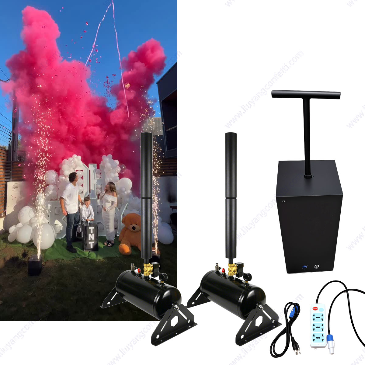 Confete streamer máquina de ch - Confetti Cannon Tube avaliação e preço